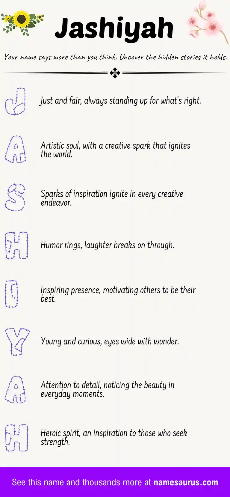 Acrostic poem about Jashiyah.