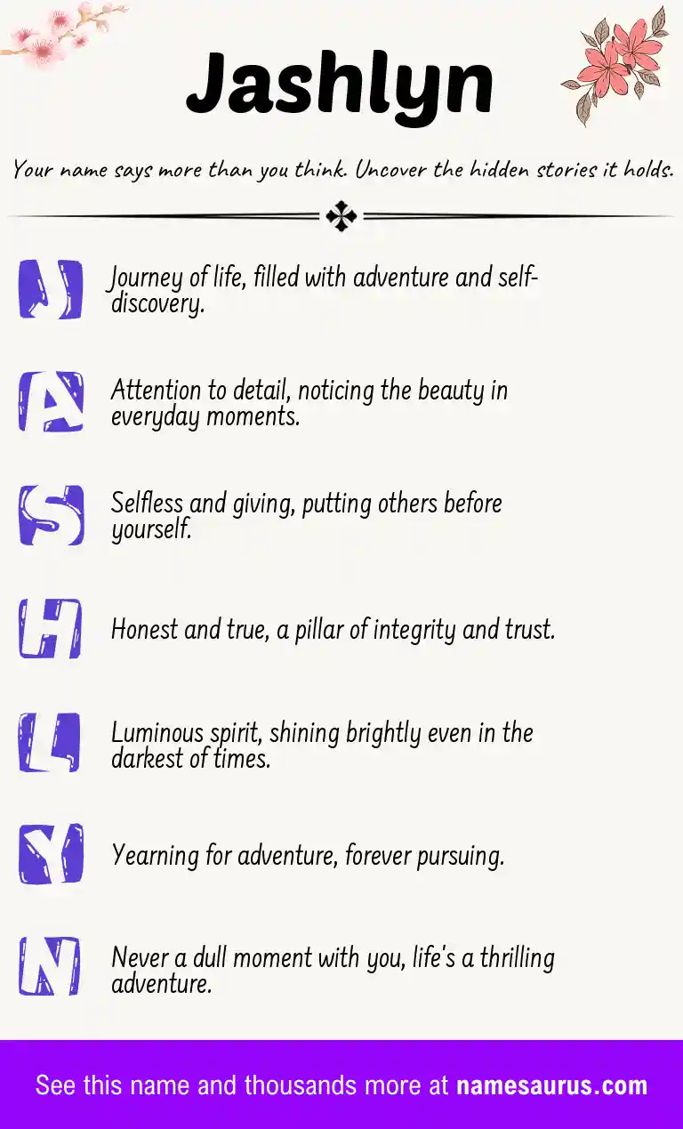 Acrostic poem about Jashlyn.
