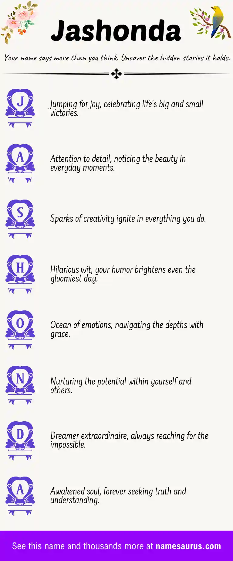 Acrostic poem about Jashonda.