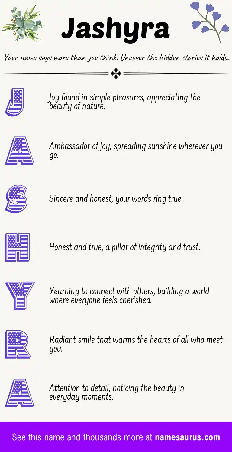 Acrostic poem about Jashyra.