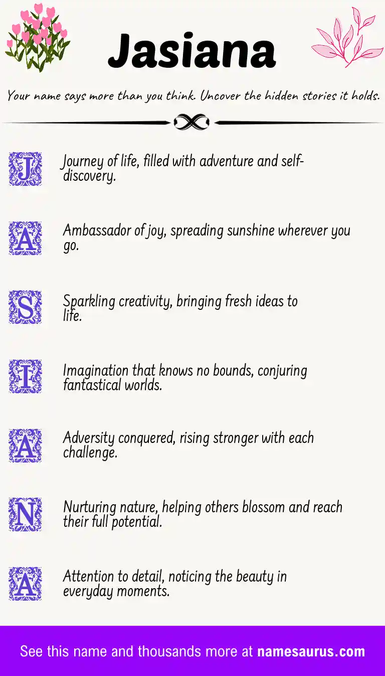 Acrostic poem about Jasiana.