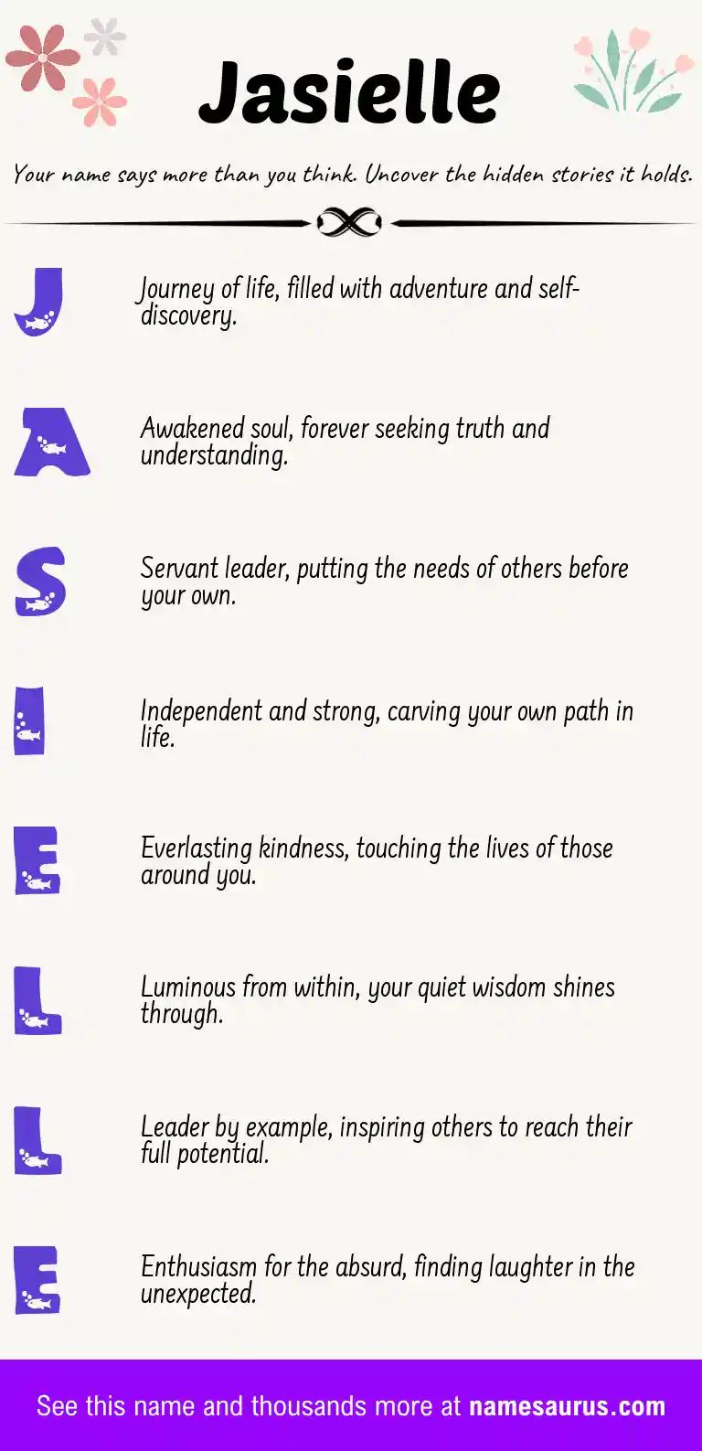 Acrostic poem about Jasielle.