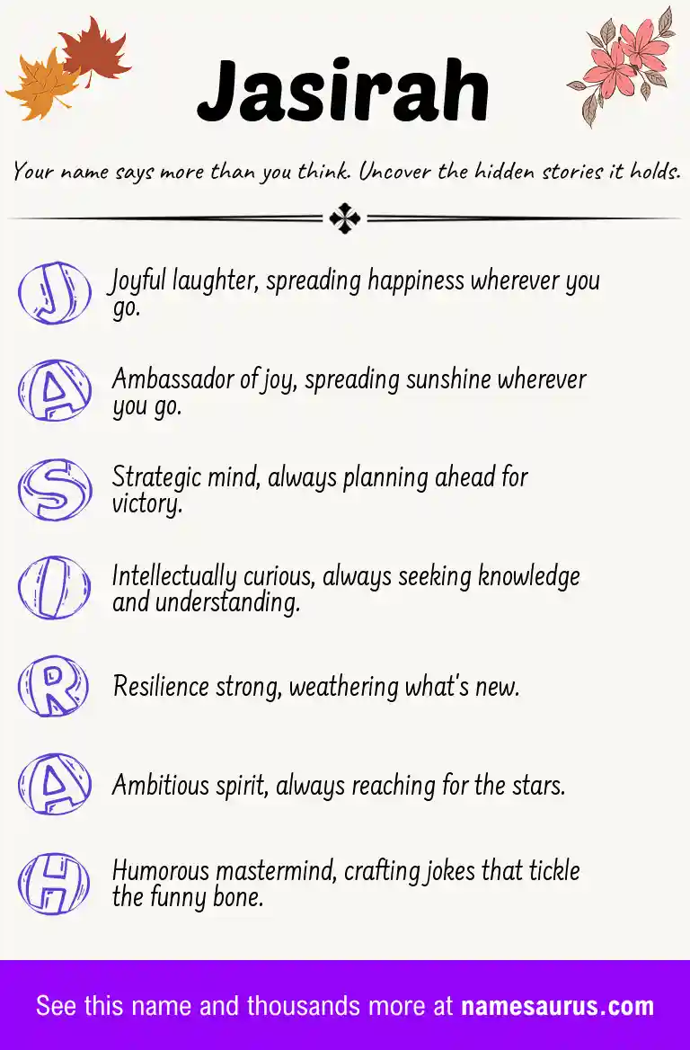 Acrostic poem about Jasirah.