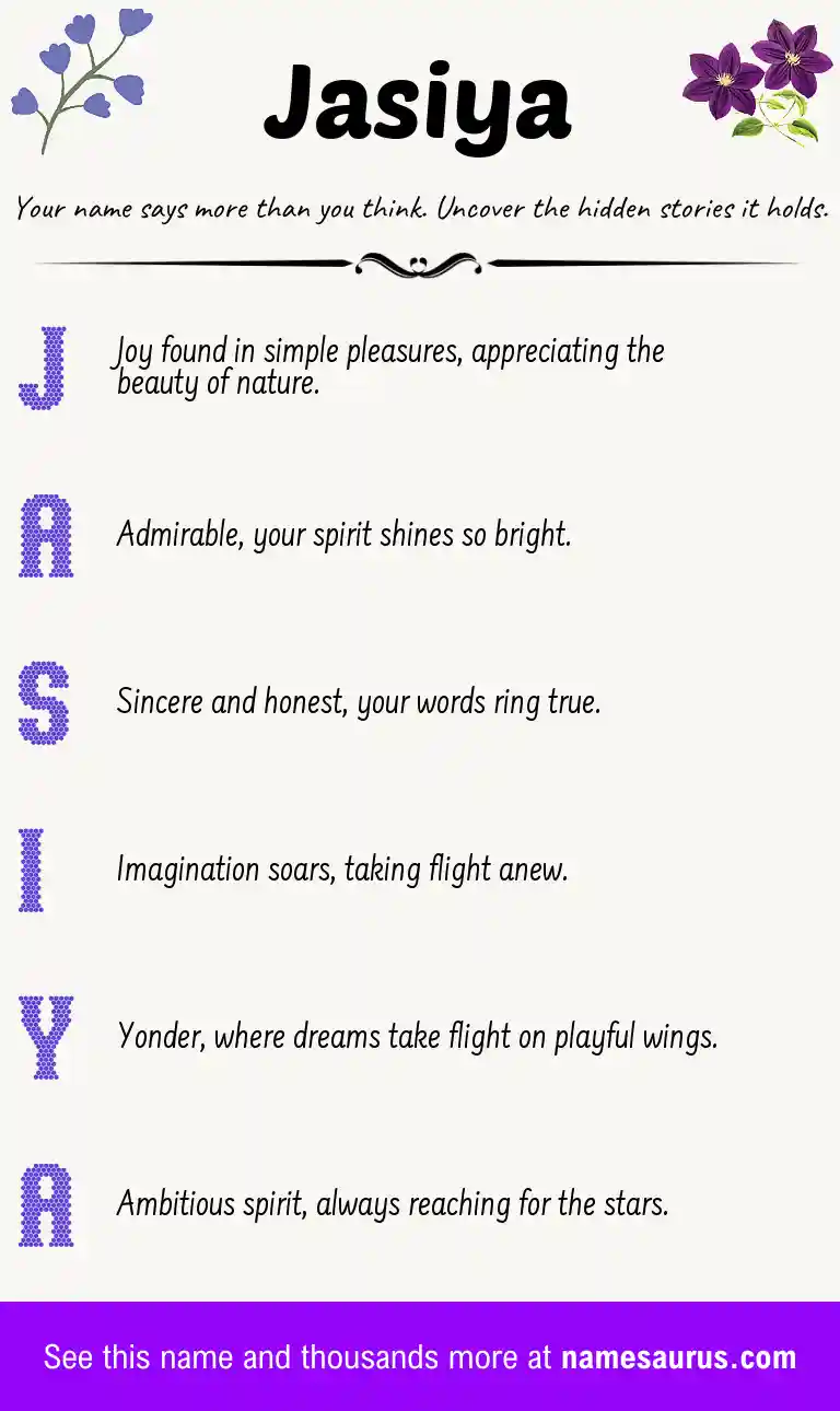 Acrostic poem about Jasiya.