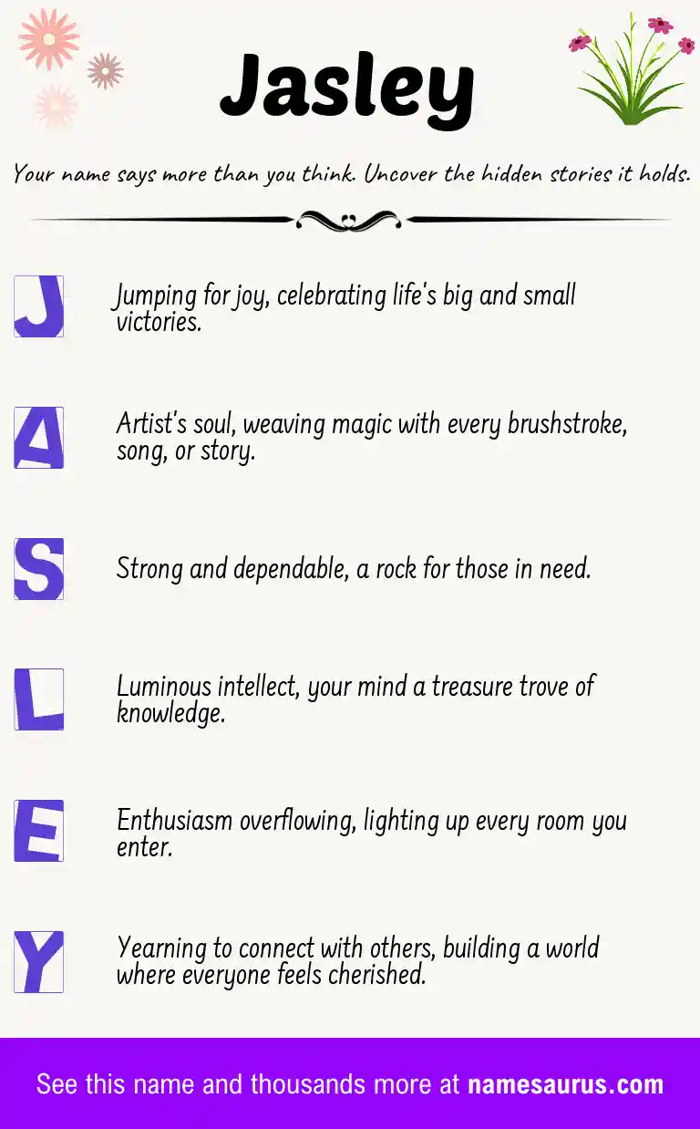 Acrostic poem about Jasley.