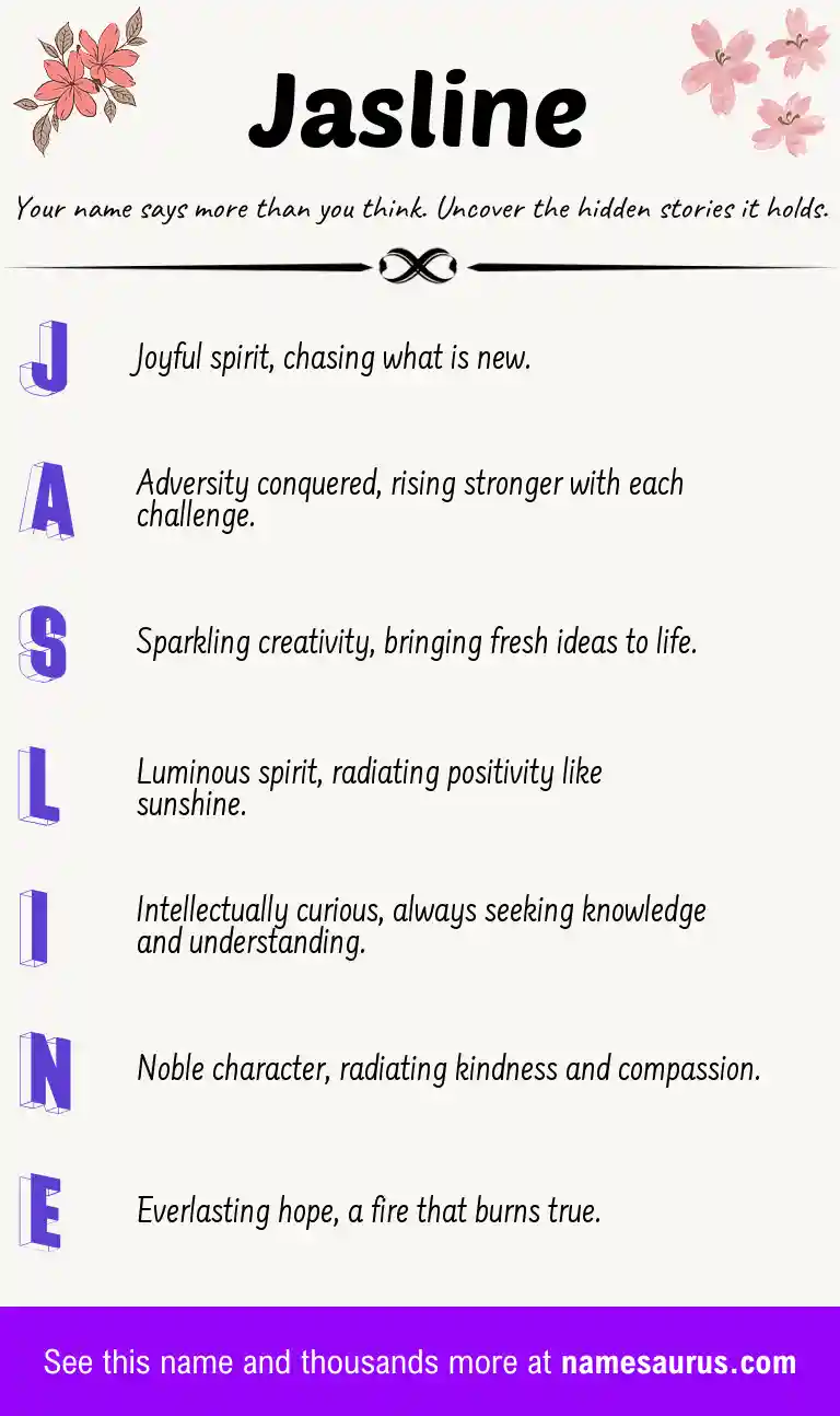 Acrostic poem about Jasline.