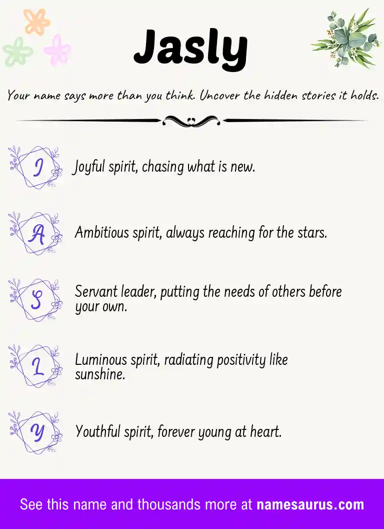 Acrostic poem about Jasly.