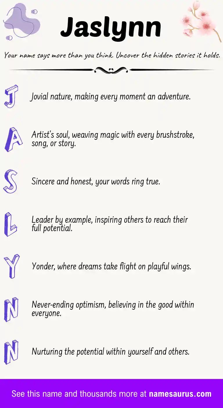 Acrostic poem about Jaslynn.
