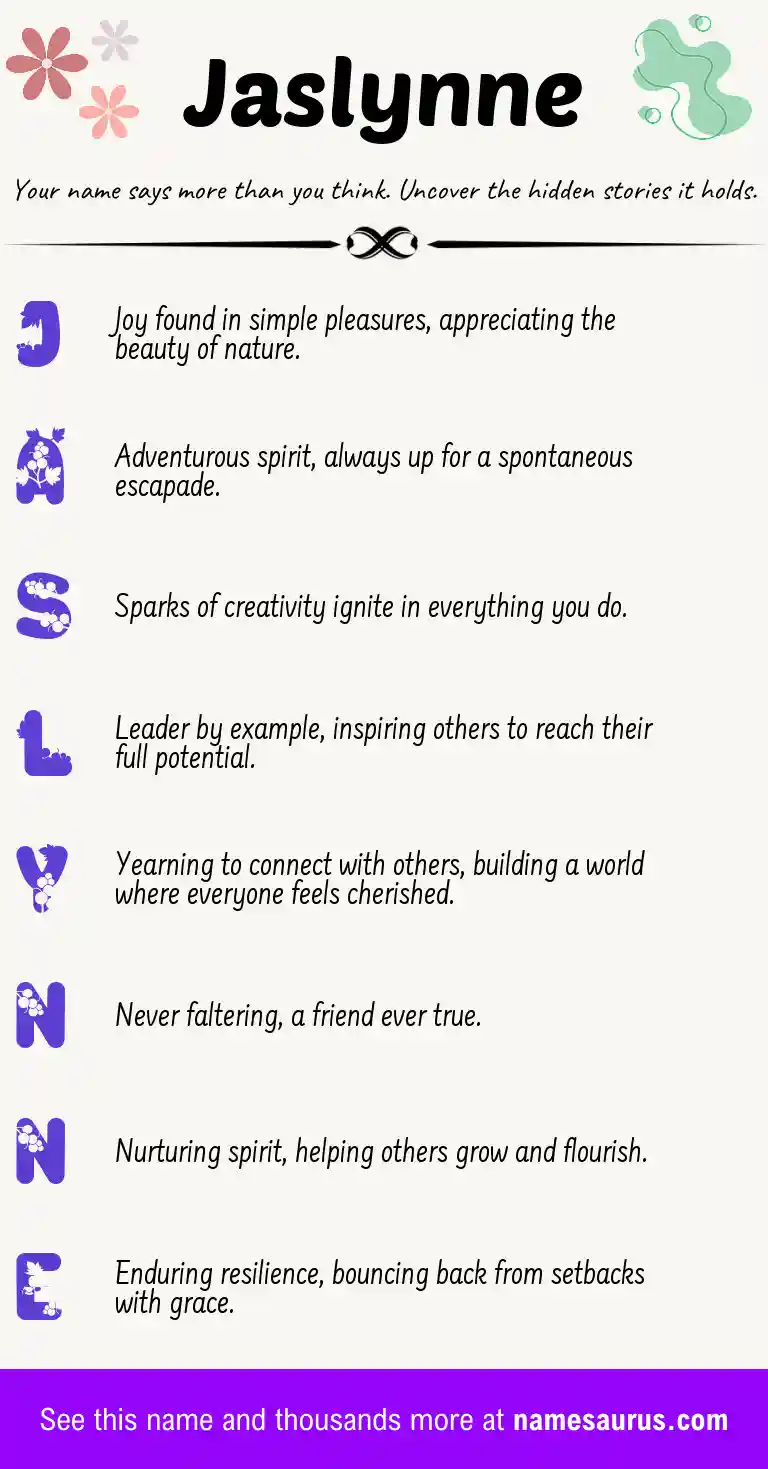 Acrostic poem about Jaslynne.