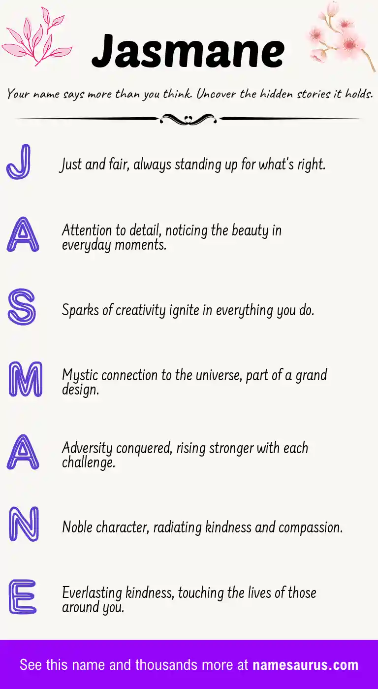 Acrostic poem about Jasmane.