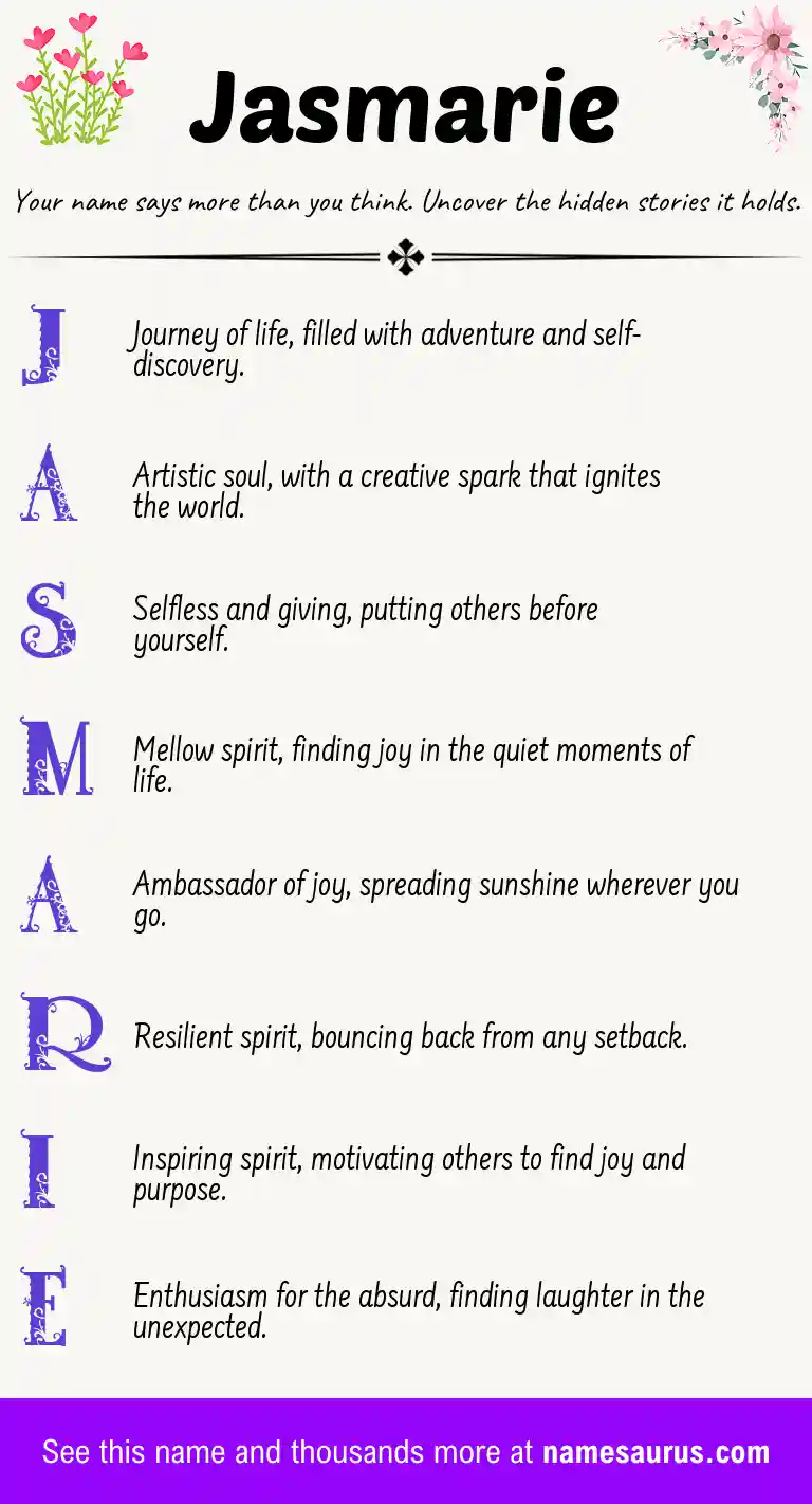 Acrostic poem about Jasmarie.