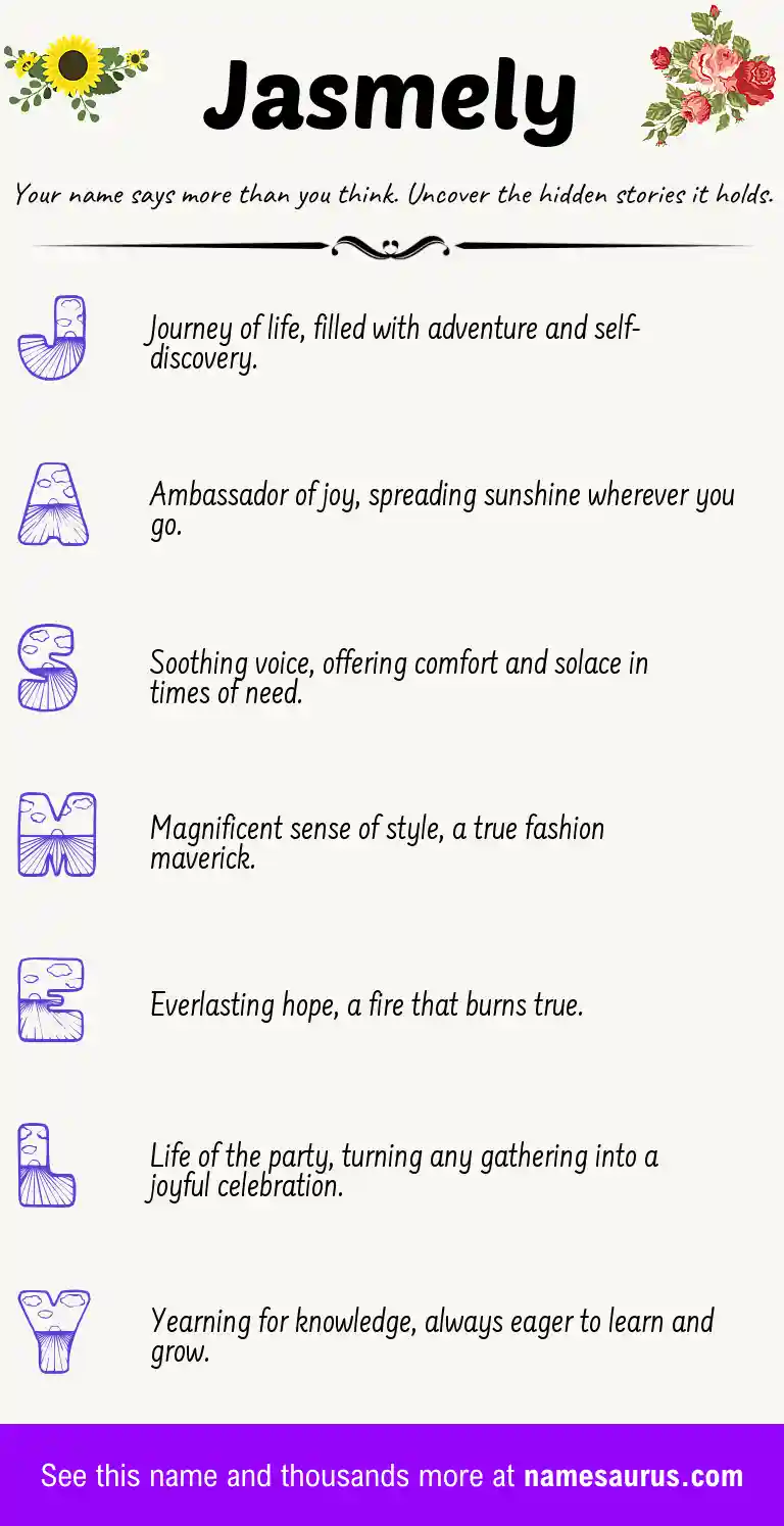 Acrostic poem about Jasmely.