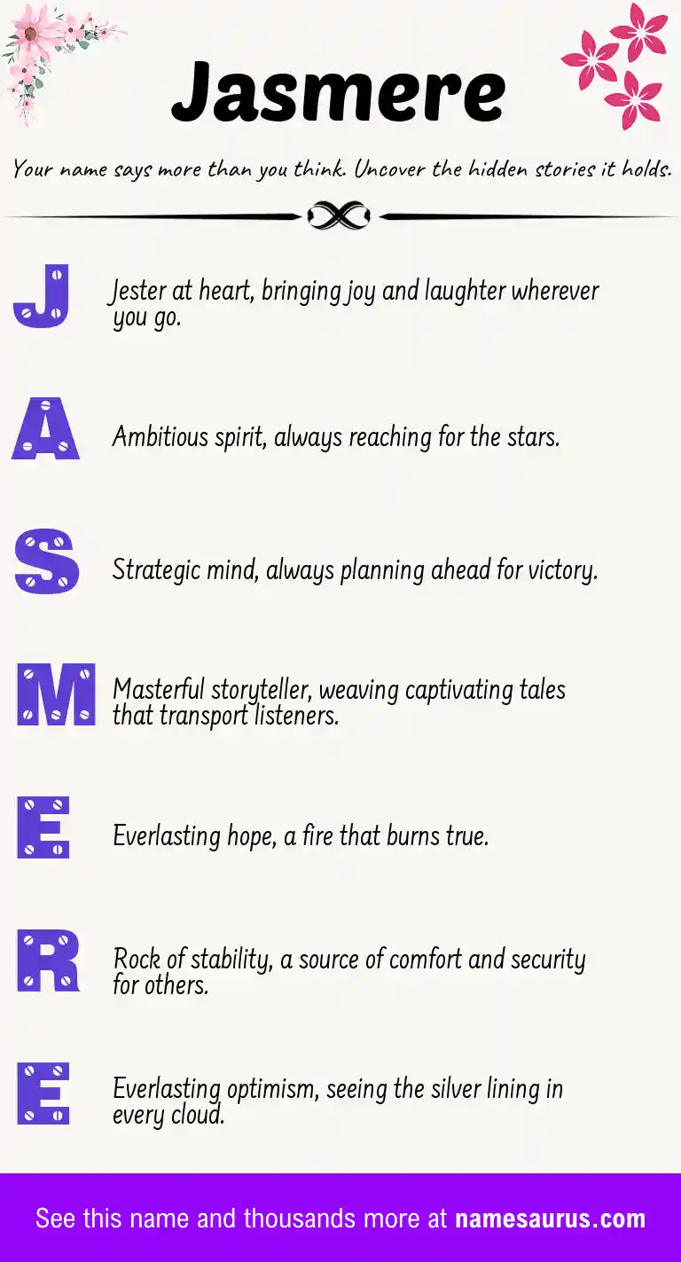 Acrostic poem about Jasmere.