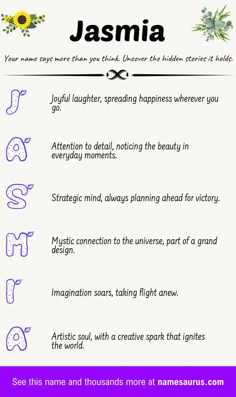 Acrostic poem about Jasmia.