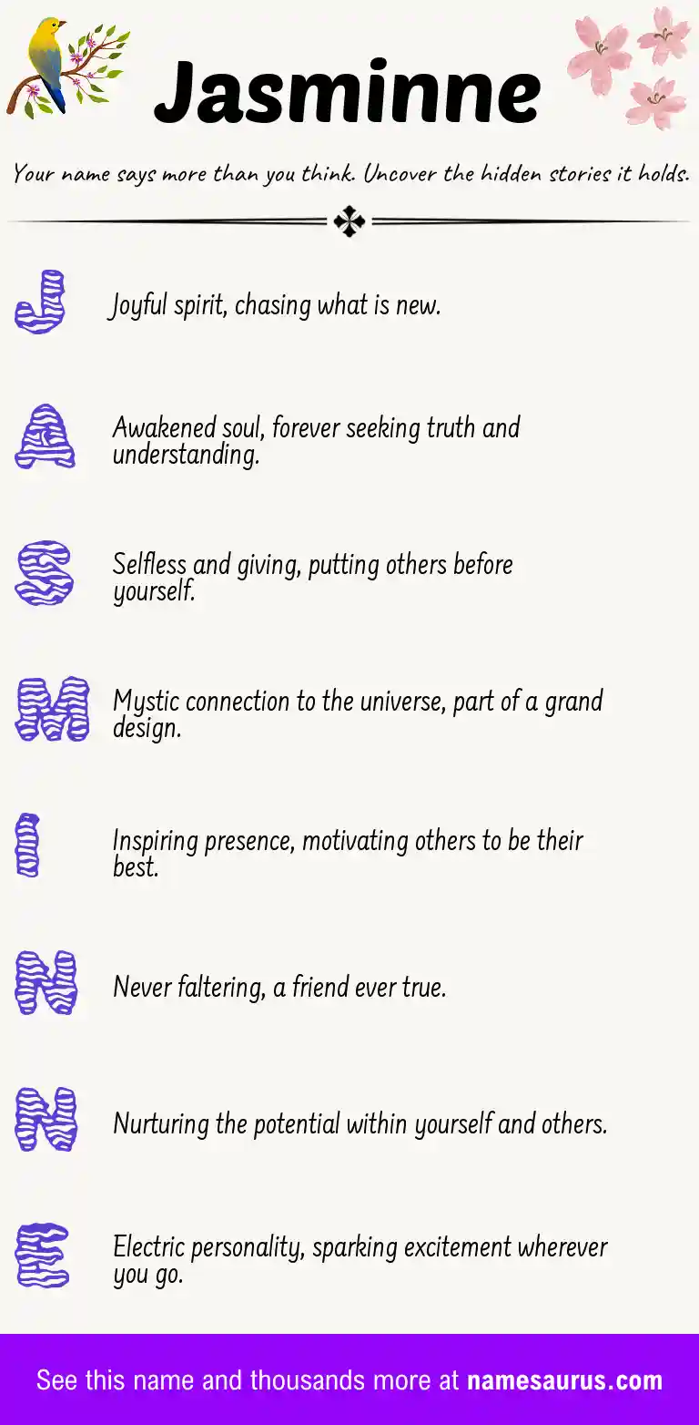 Acrostic poem about Jasminne.