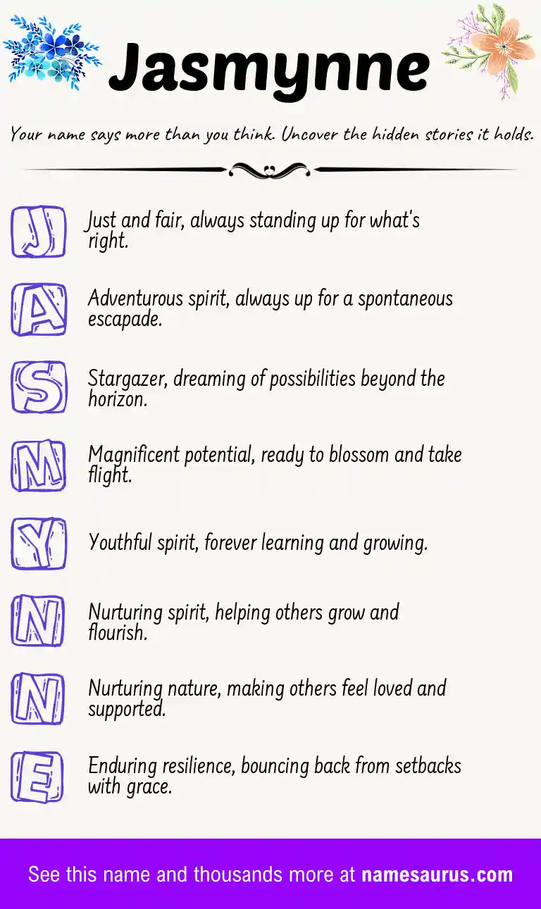 Acrostic poem about Jasmynne.