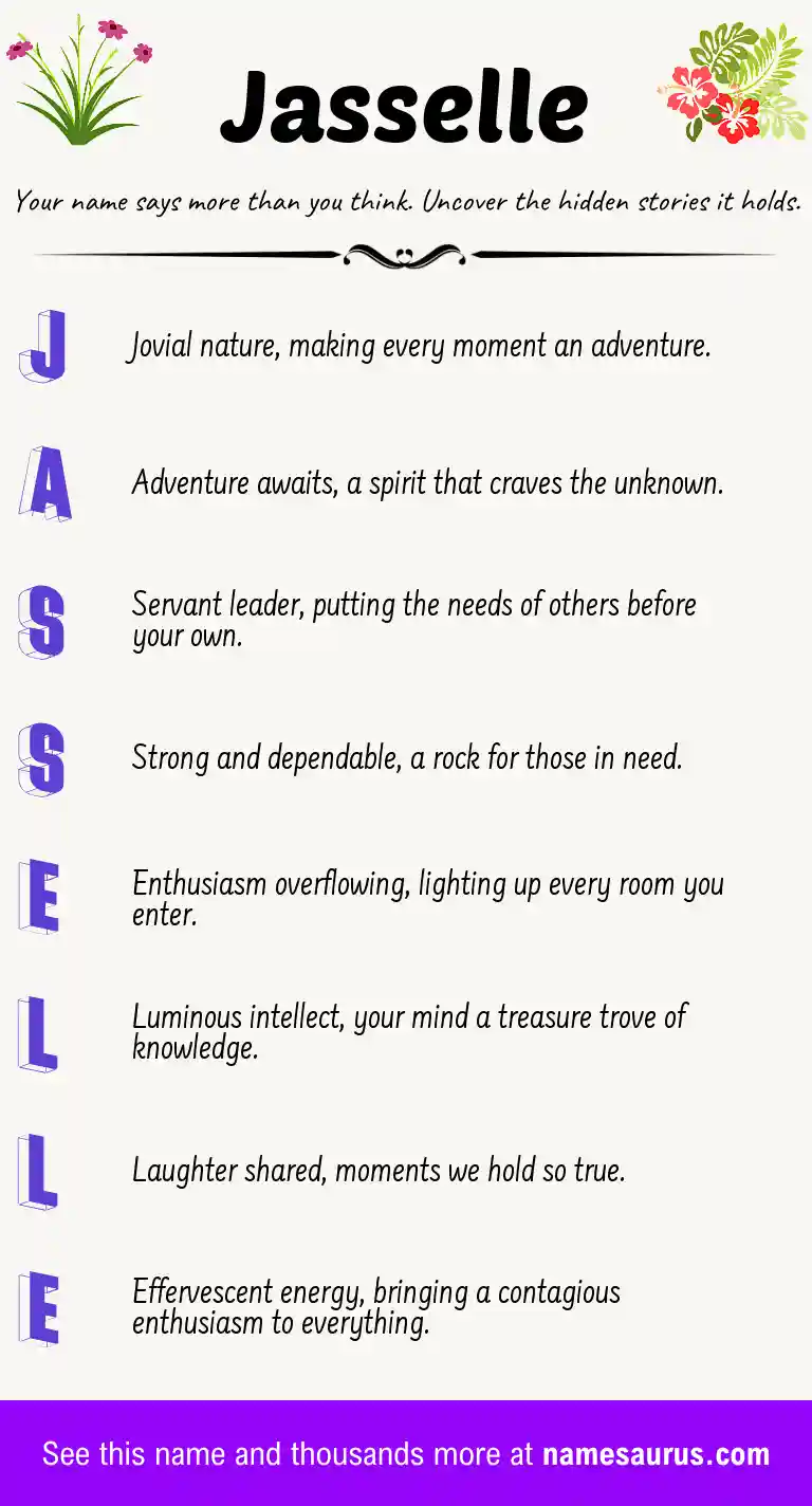 Acrostic poem about Jasselle.