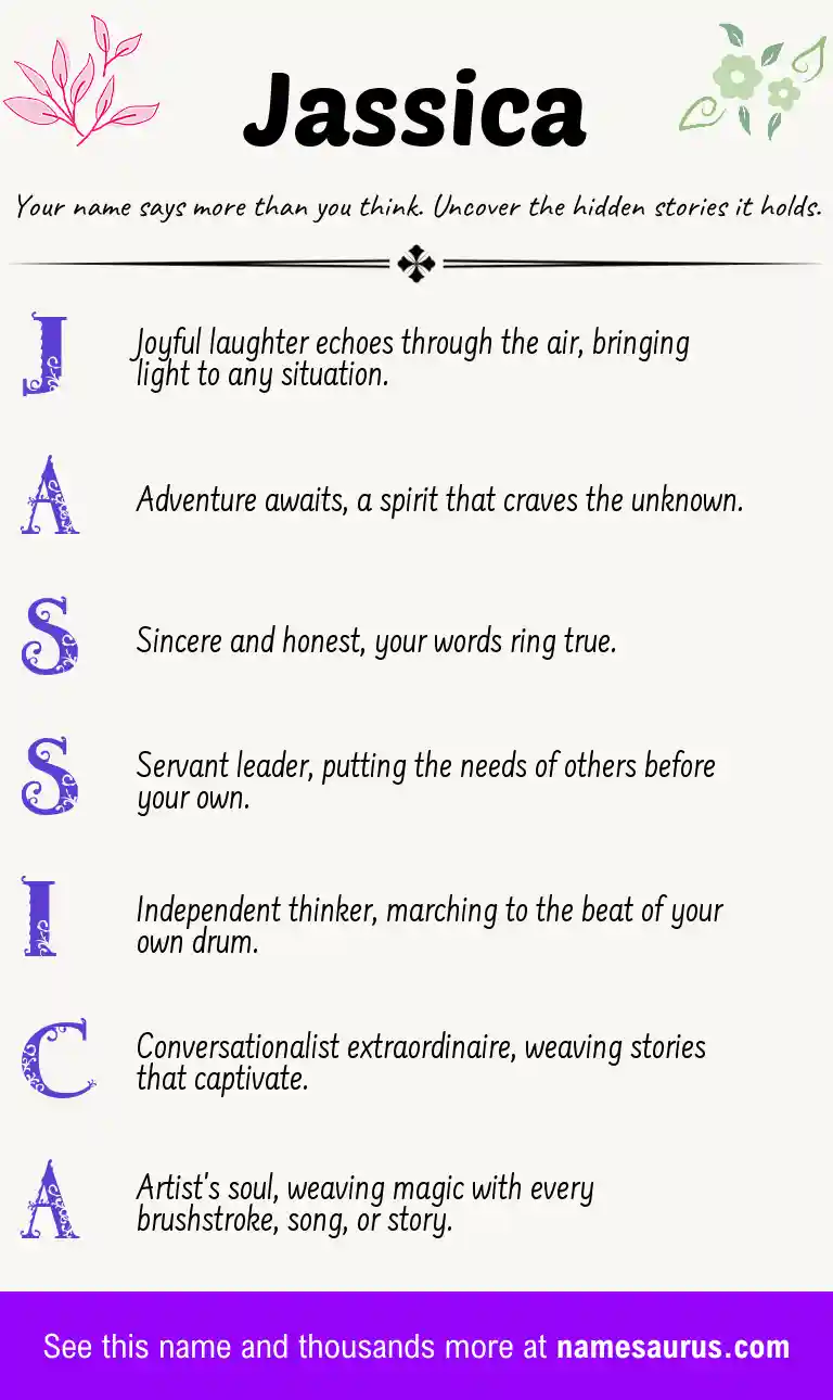 Acrostic poem about Jassica.