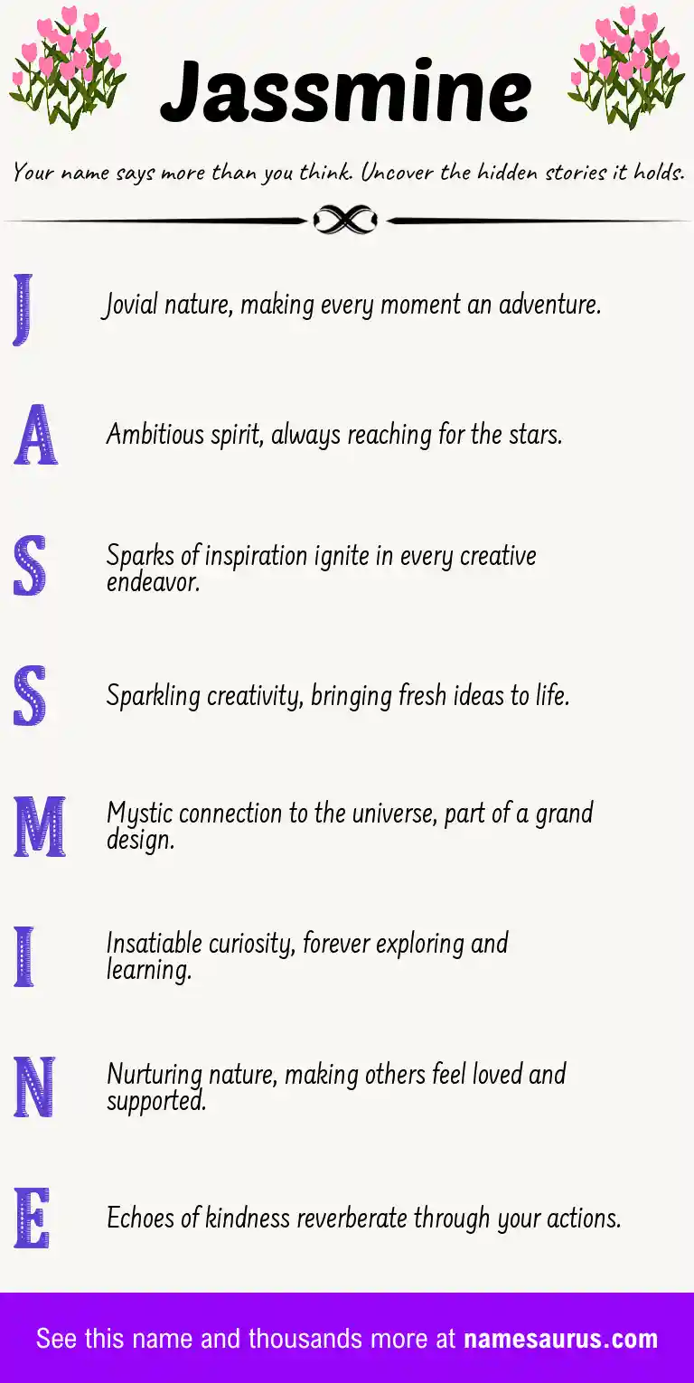 Acrostic poem about Jassmine.