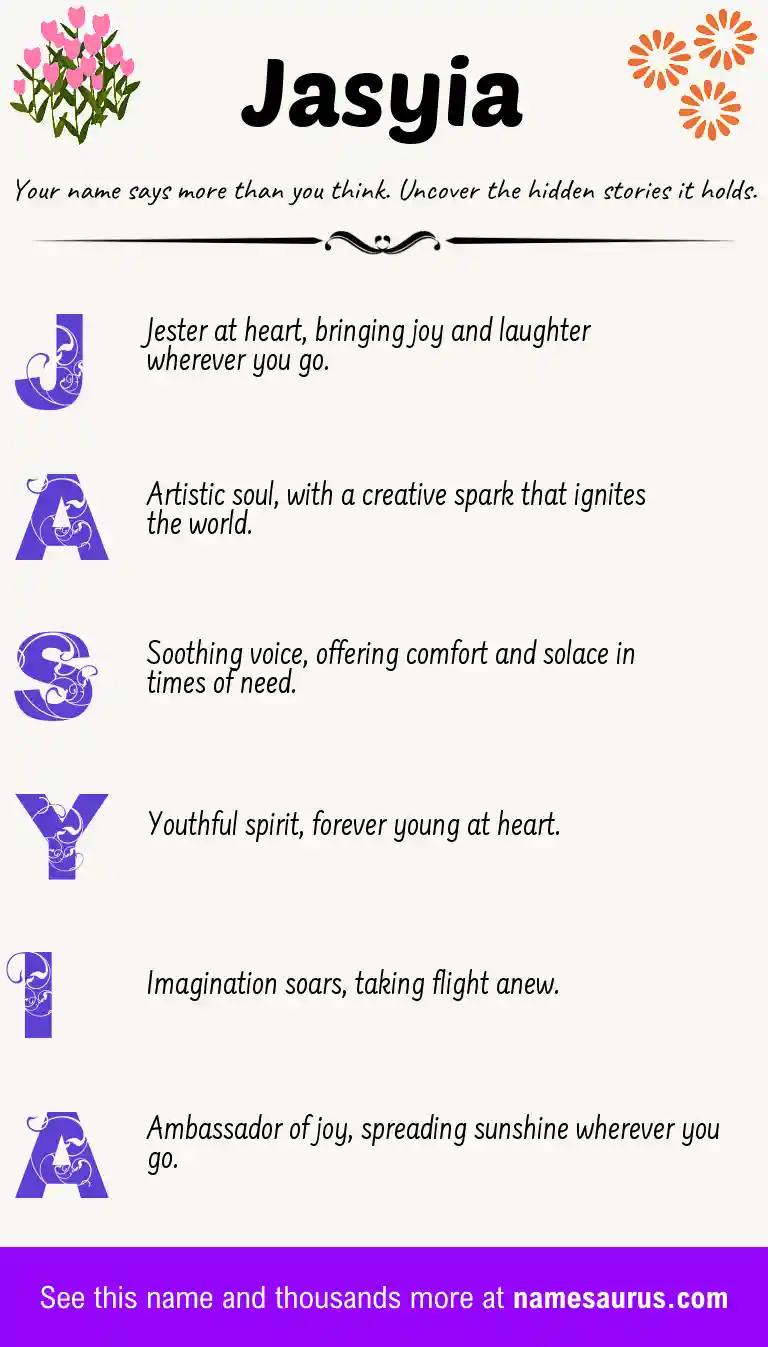 Acrostic poem about Jasyia.