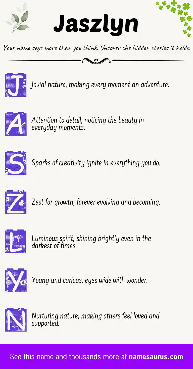 Acrostic poem about Jaszlyn.