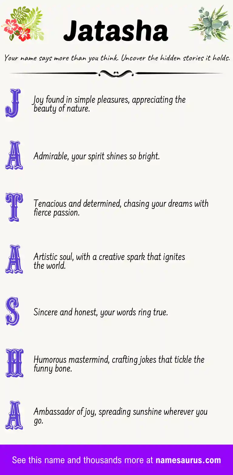 Acrostic poem about Jatasha.