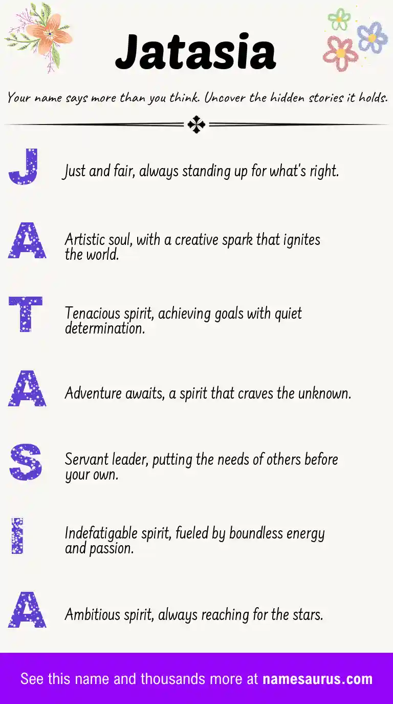 Acrostic poem about Jatasia.