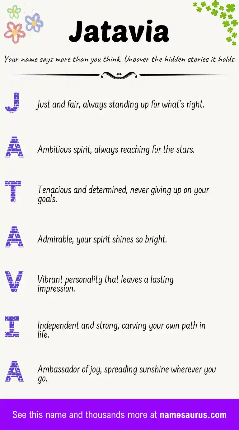 Acrostic poem about Jatavia.