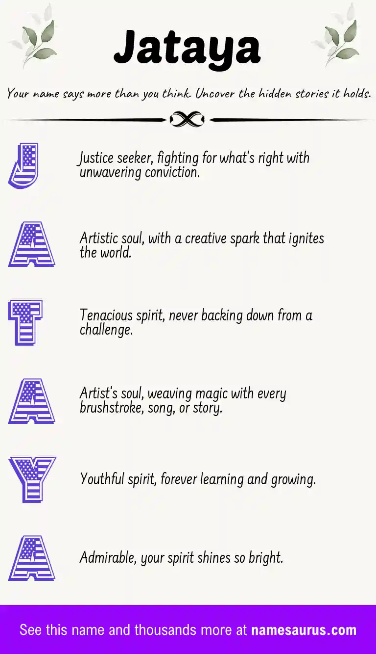 Acrostic poem about Jataya.