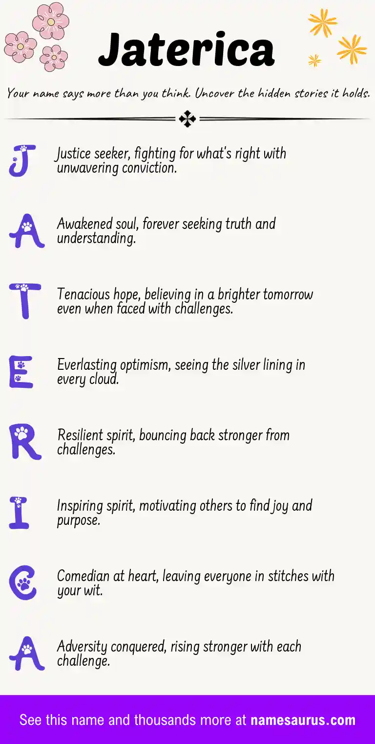 Acrostic poem about Jaterica.