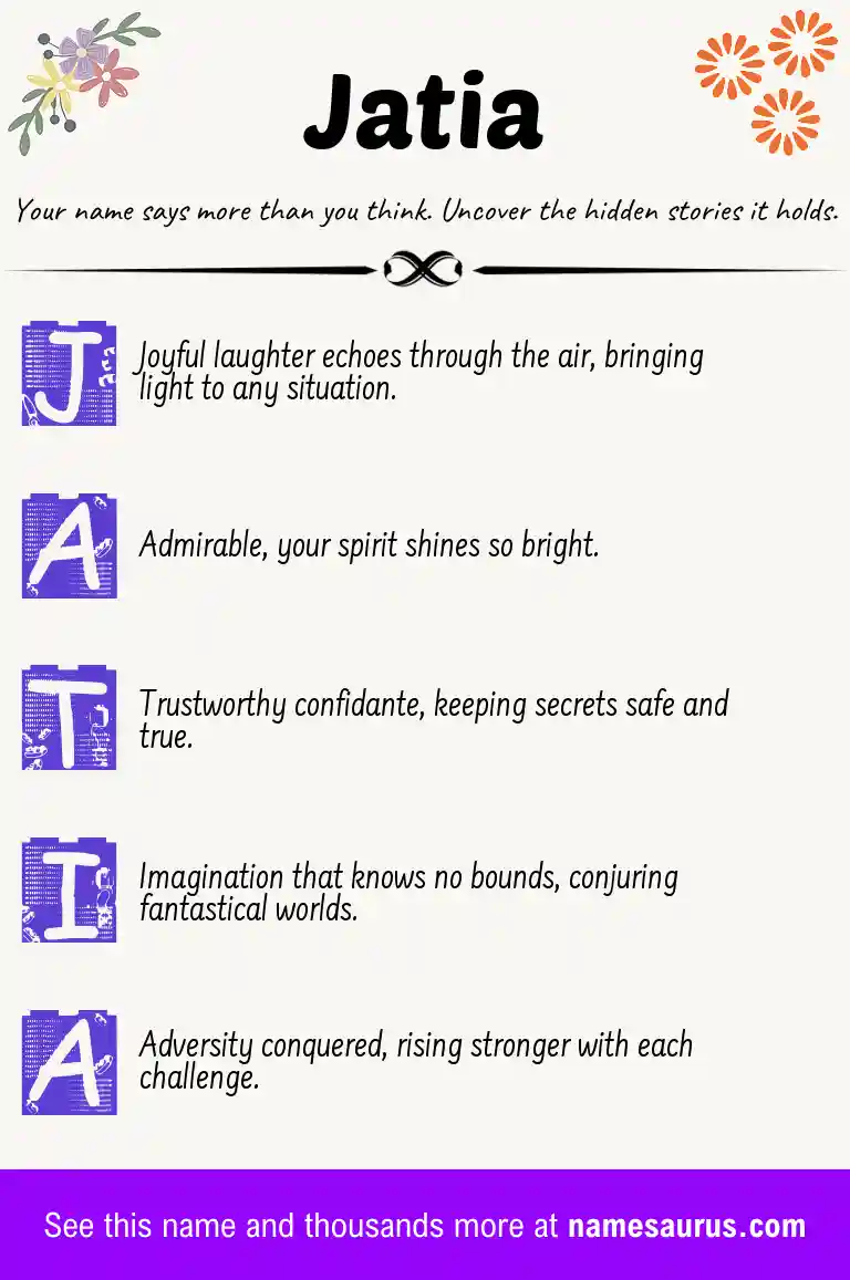 Acrostic poem about Jatia.