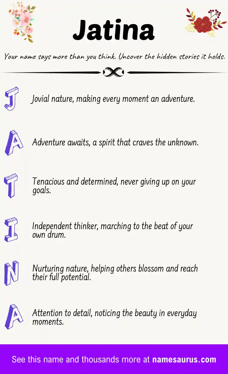 Acrostic poem about Jatina.