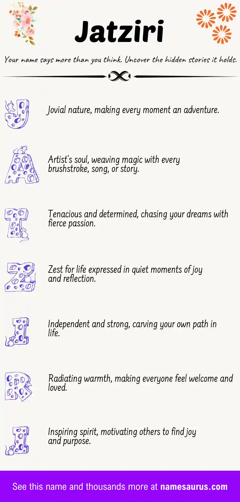 Acrostic poem about Jatziri.