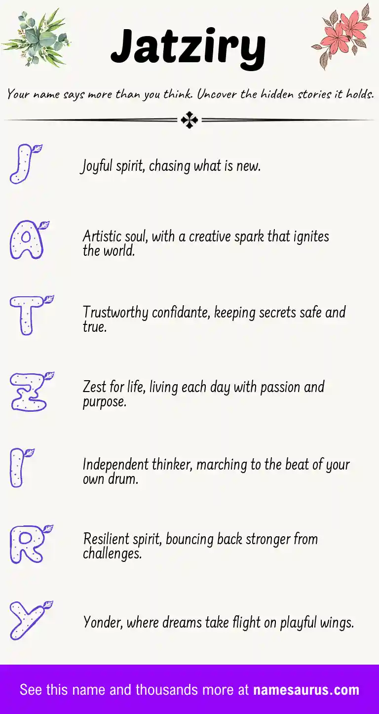 Acrostic poem about Jatziry.