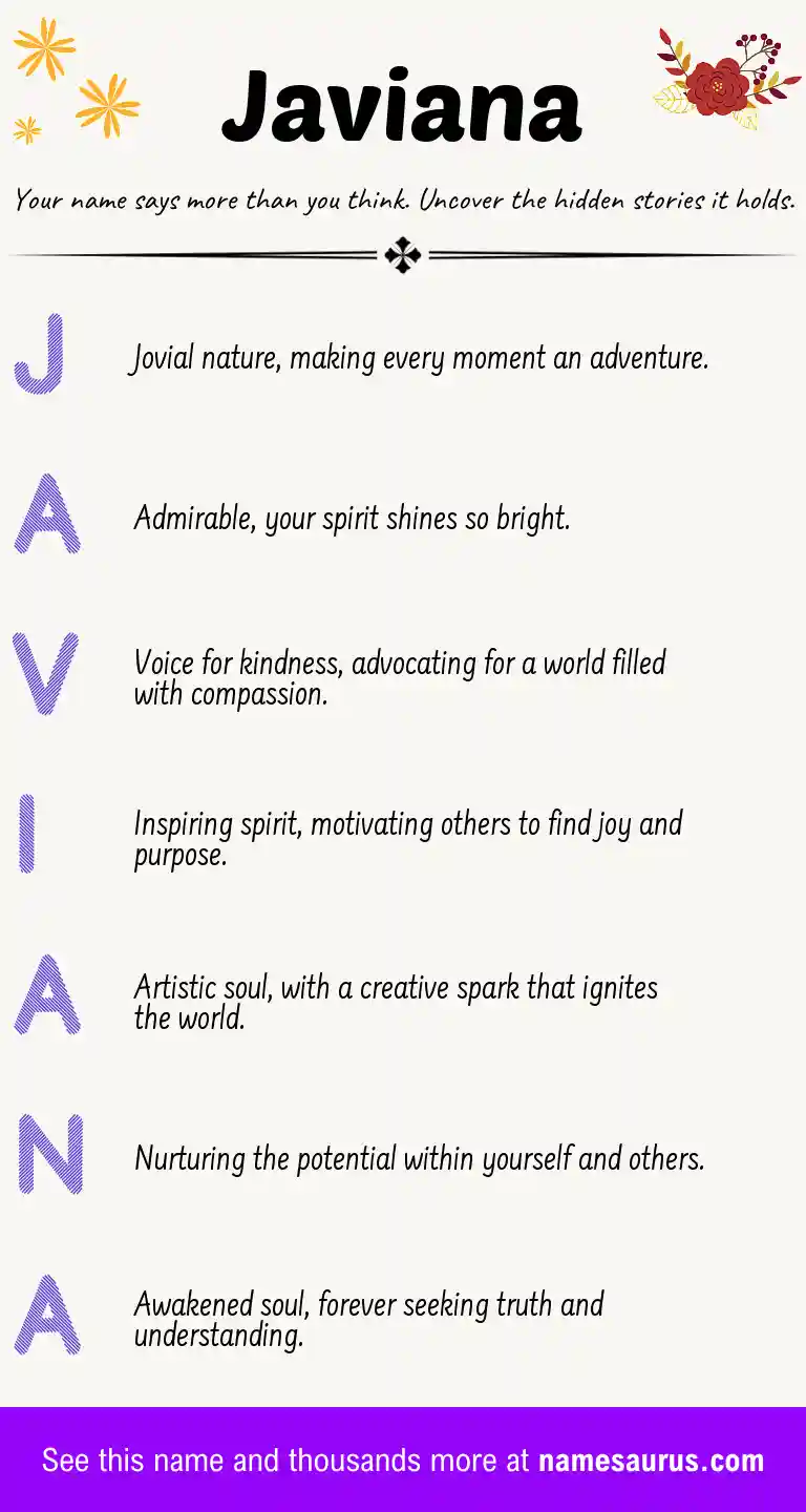 Acrostic poem about Javiana.