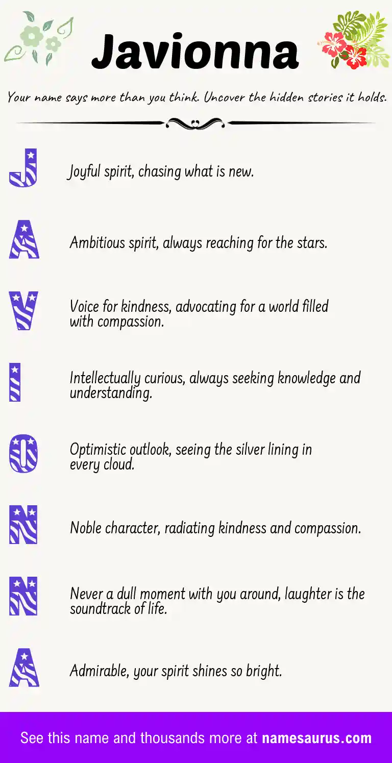 Acrostic poem about Javionna.