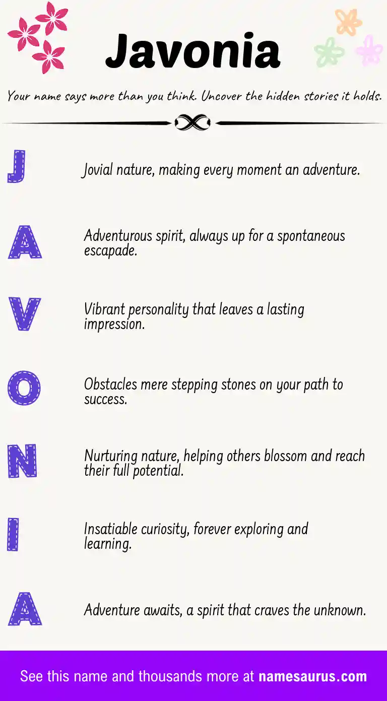 Acrostic poem about Javonia.