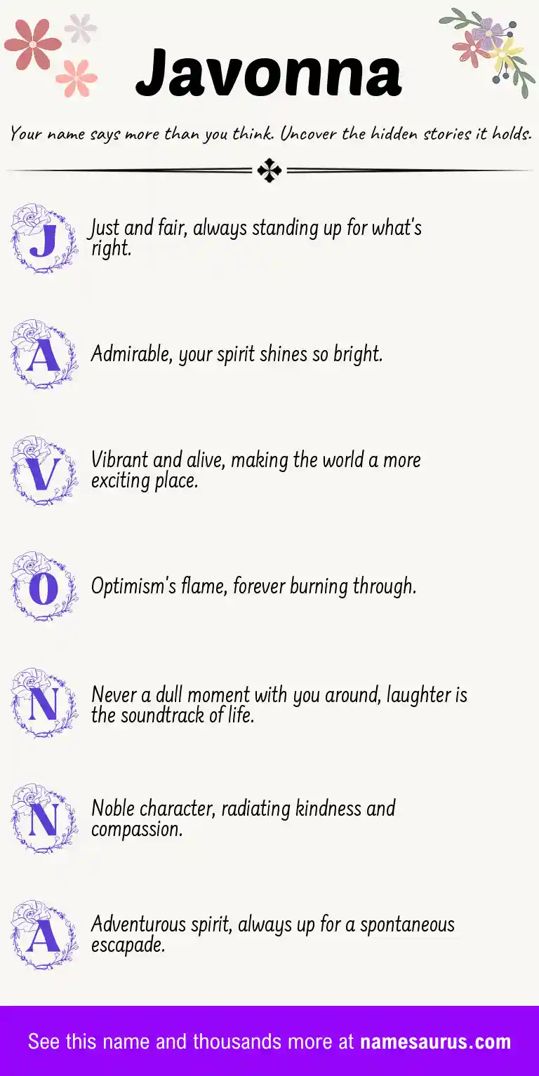 Acrostic poem about Javonna.