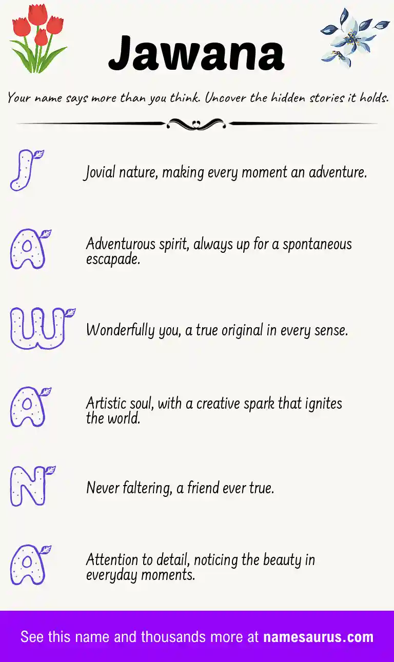 Acrostic poem about Jawana.
