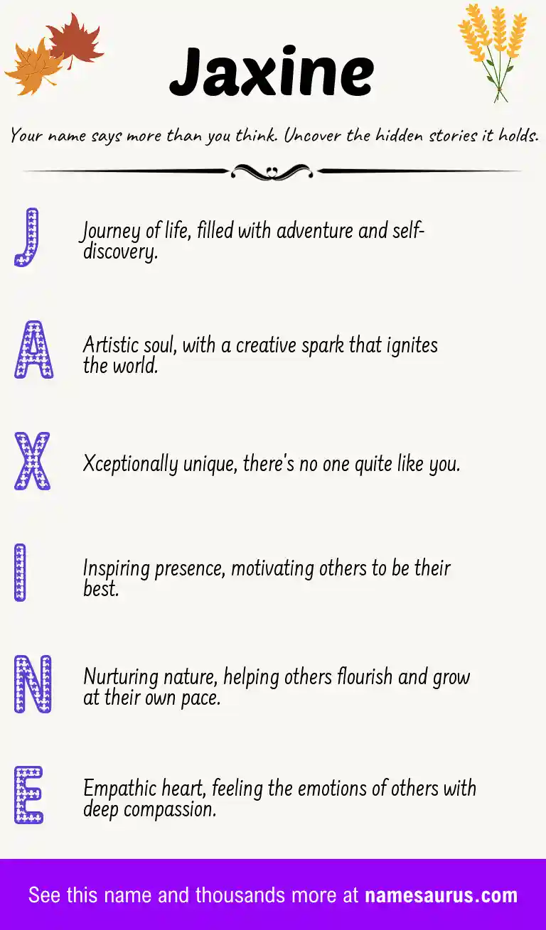 Acrostic poem about Jaxine.