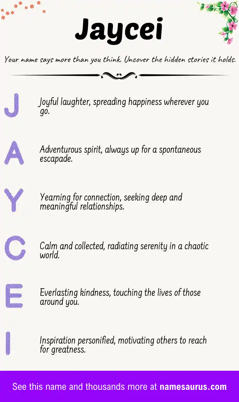 Acrostic poem about Jaycei.
