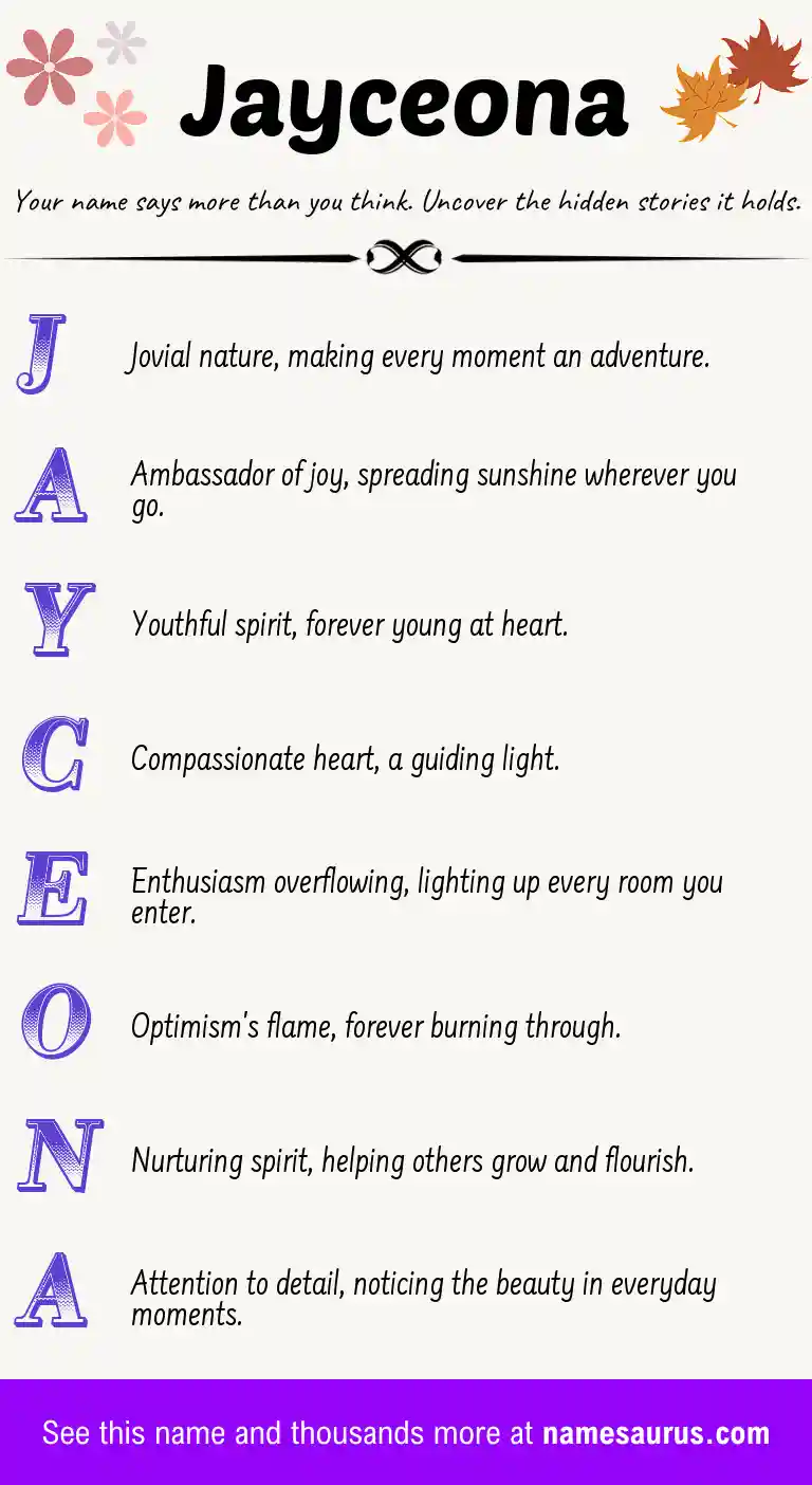 Acrostic poem about Jayceona.