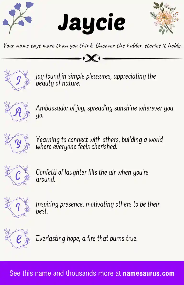 Acrostic poem about Jaycie.