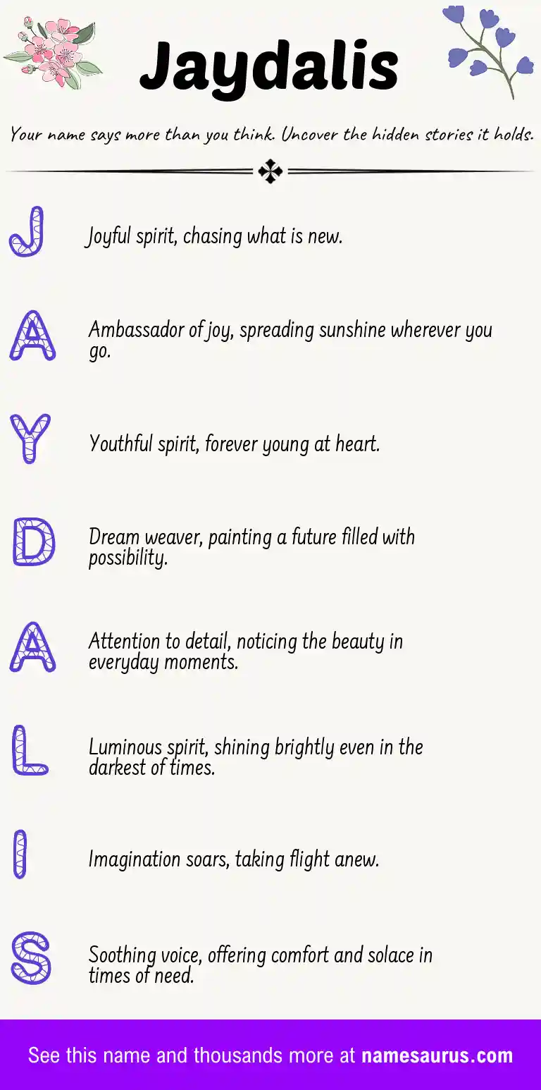 Acrostic poem about Jaydalis.