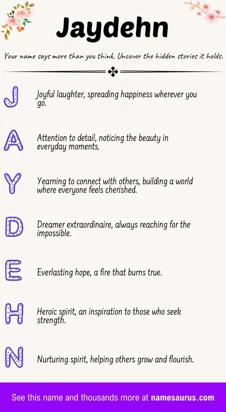 Acrostic poem about Jaydehn.