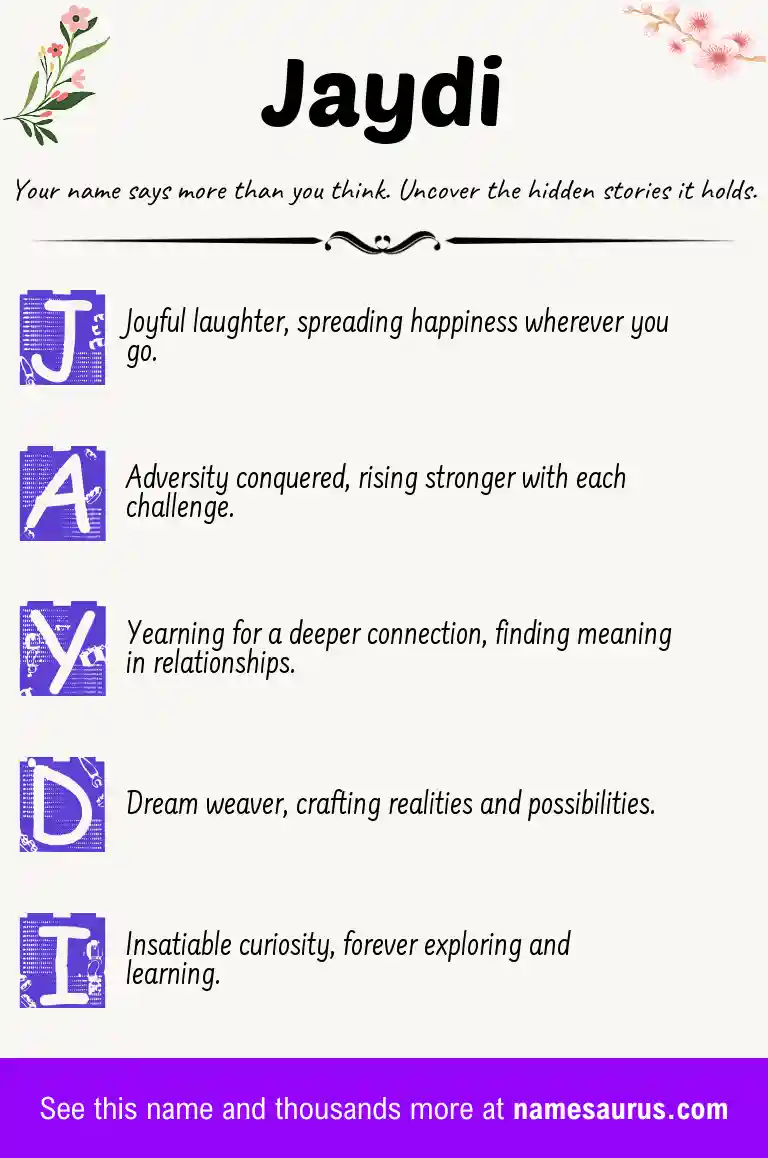 Acrostic poem about Jaydi.