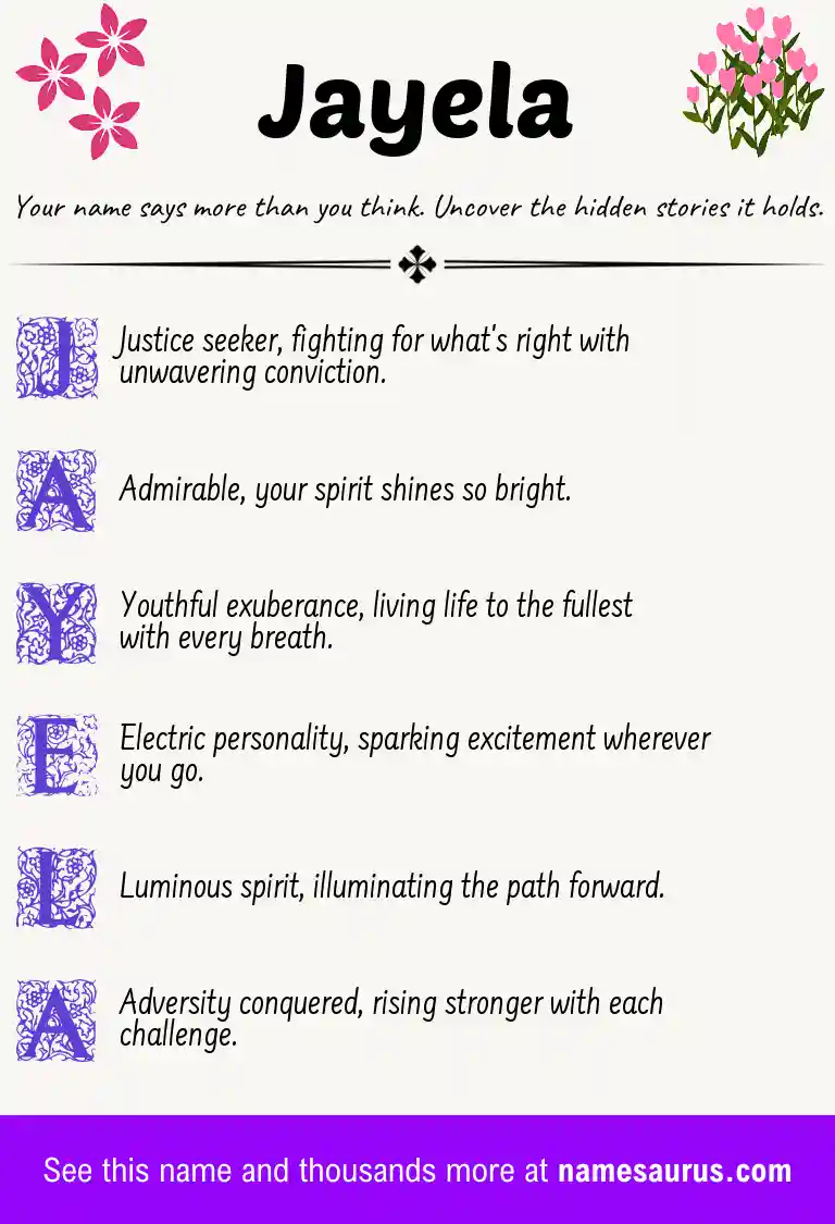 Acrostic poem about Jayela.