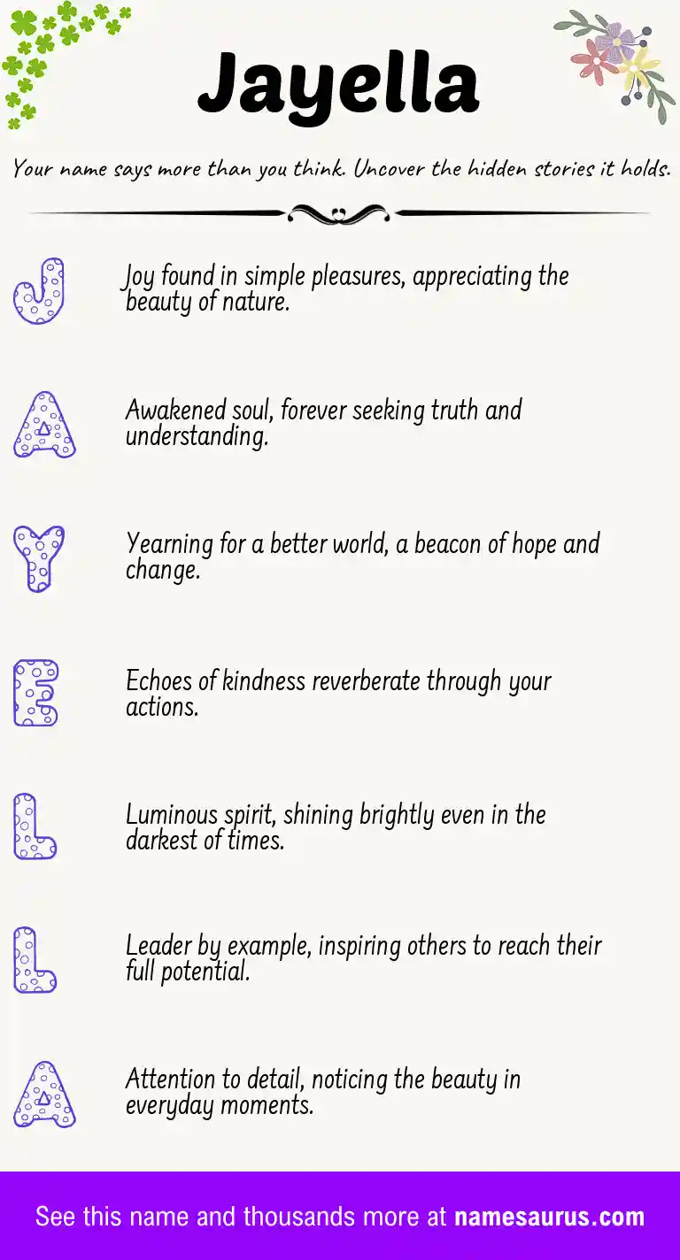 Acrostic poem about Jayella.
