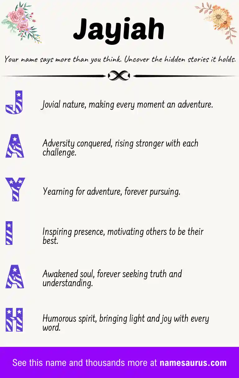 Acrostic poem about Jayiah.