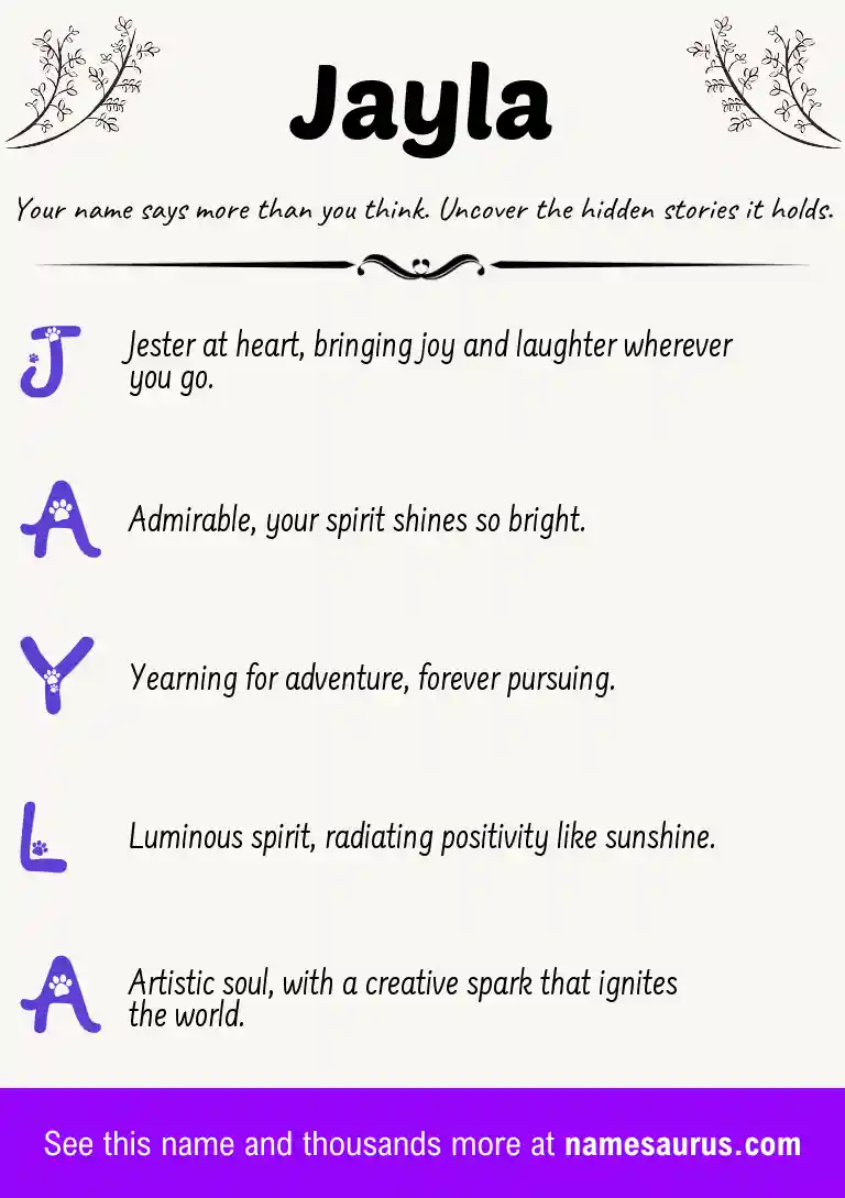 Acrostic poem about Jayla.